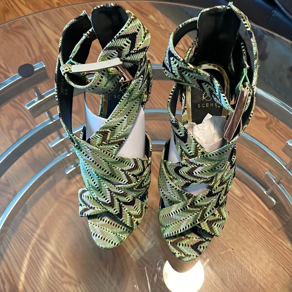 Brand new heels, green in color, size 8. Brand SCENE. $40